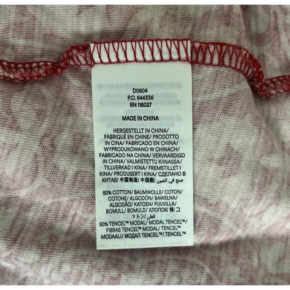 Boden Scoop Neck Jersey Mini Dress Poinsettia Exotic Tile Red Size 16/18 R - Picture 8 of 8